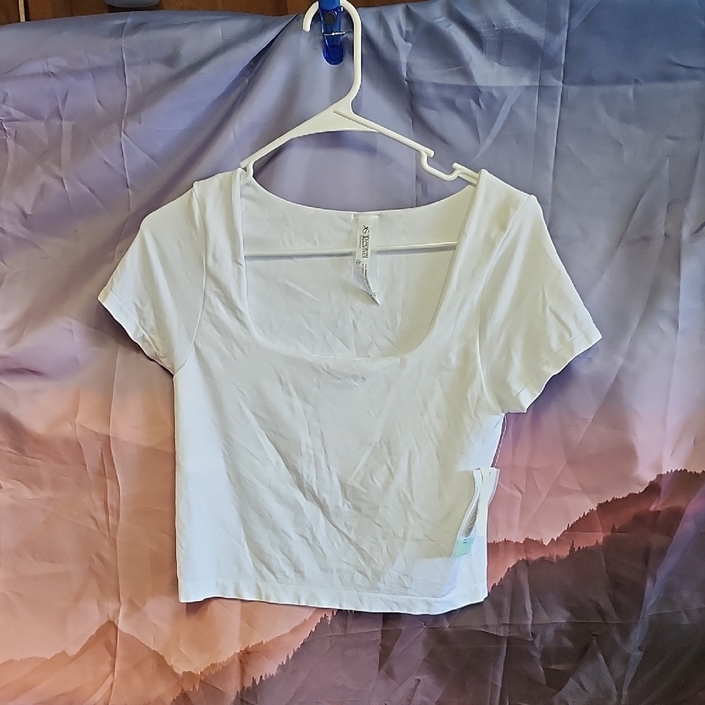 Nwt Elegant White Square Neck Blouse